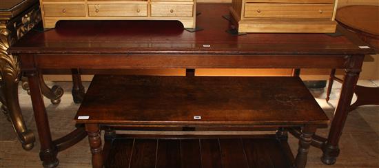 Oak leather top library table